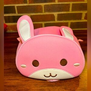 NoHoo toddler backpack  leash. Cute Pink Rabbit. Waterproof travel bag 3-6 years